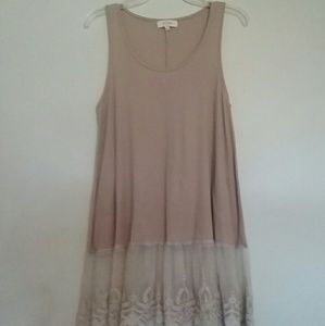 Extra long lace trimmed tank